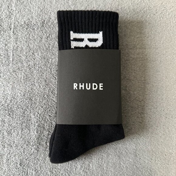 RHUDE black and white casual tube socks - Picture 5 of 5